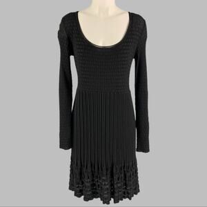 M MISSONI Size 8 Black Wool Blend Knit A-Line Dress